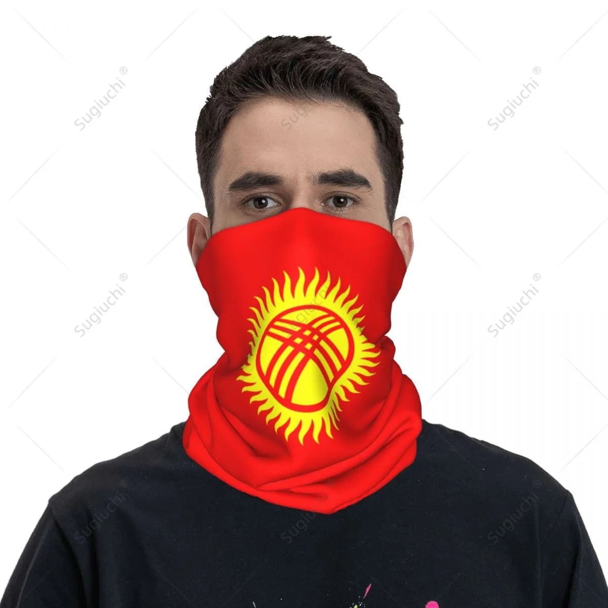 Unisex Kirghizistan Bandiera Fazzoletto da collo Sciarpa Collo Maschera Sciarpe Scaldacollo Bandana senza cuciture Copricapo Ciclismo Escursionismo
