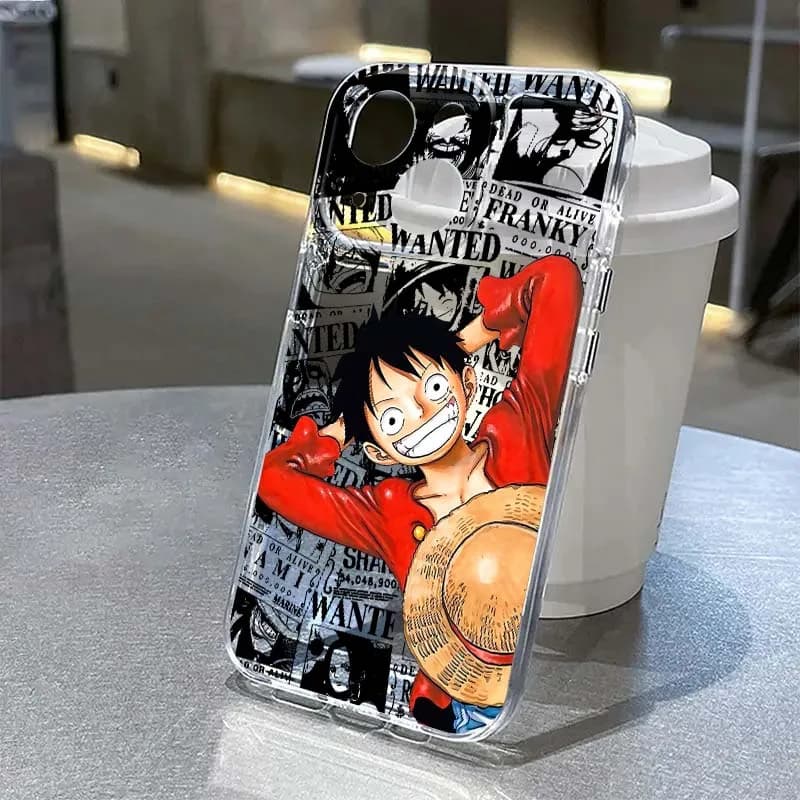 Cover per iPhone One Piece Luffy Ace in TPU Morbido Trasparente per Apple iPhone 17 16e 16 15 14 13 12 11 Pro Max Plus Mini