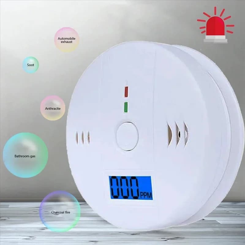 B92B-Allarme da monossido di carbonio con display LCD Avviso antincendio domestico Rilevatore di perdite di gas tossici Rilevatore di co Rilevatore di allarme