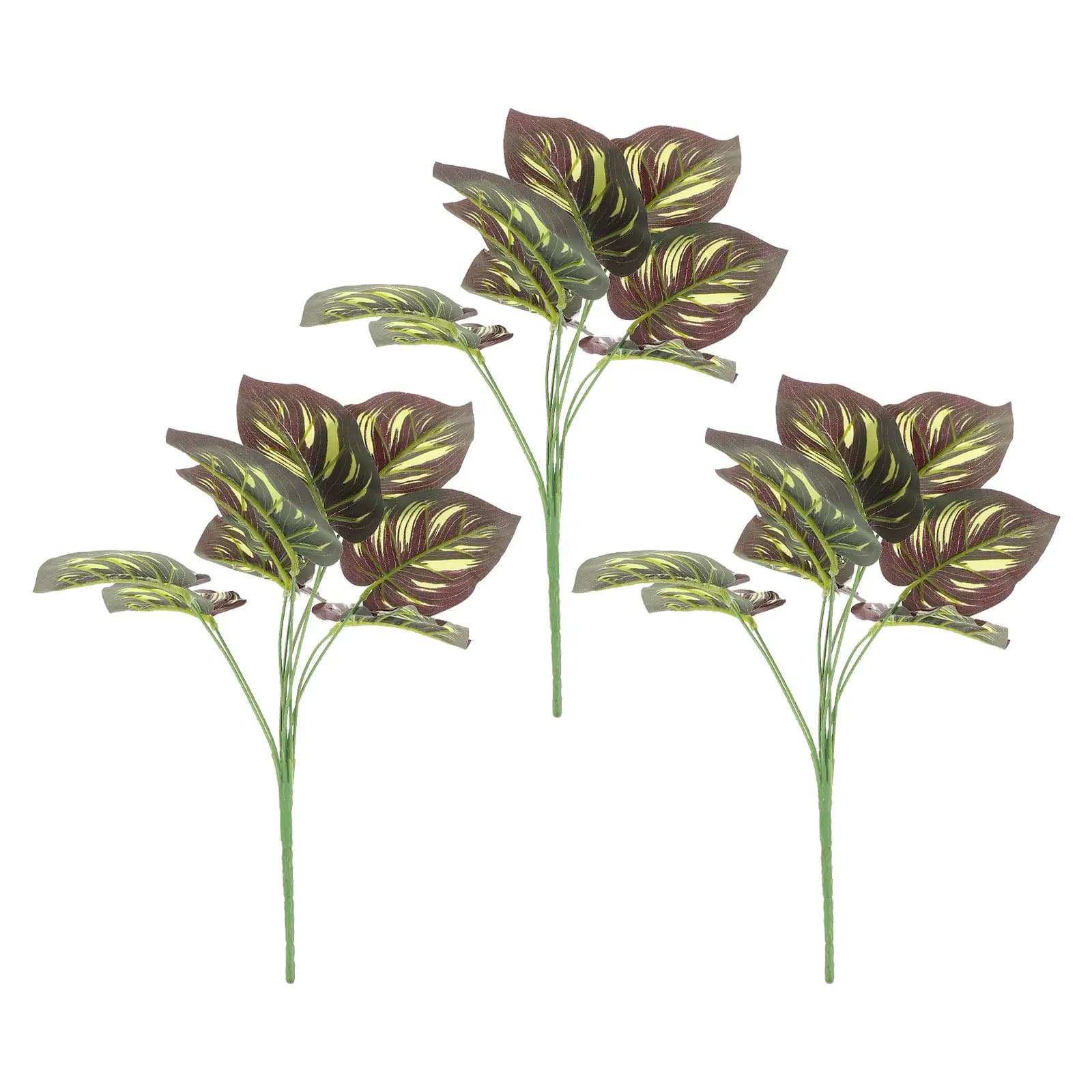 3Pcs Vibrant Purple Faux Mango Leaves Highly Realistic Artificial Jungle Plants for Floral Arrangements Craft Leaves Natural