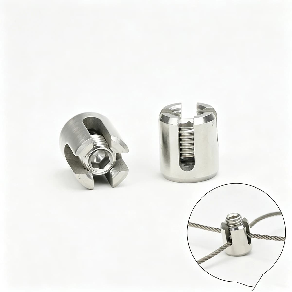 1-4Pcs 2/3/4/5/6/8mm Rope Clamp 90 Degree Angles Marine Grade Stainless Steel 316 WireTrellis Systems Green Wall Cross Clip