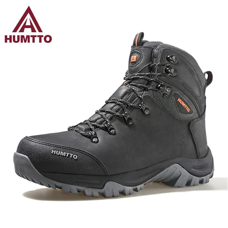 HUMTTO Scarpe da trekking Stivali da caccia impermeabili da uomo Stivali da trekking tattici da combattimento nel deserto Stivali da trekking in pelle calda da donna maschile