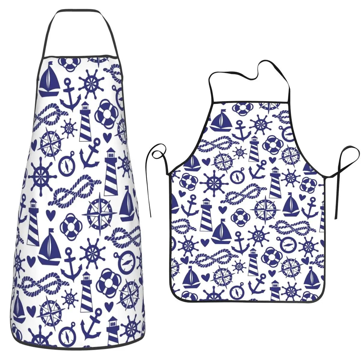 Grembiule con design per barca con ancoraggio nautico, chef, cucina, tablier, bavaglino senza maniche, pulizia della cucina, per donna, uomo, pittura