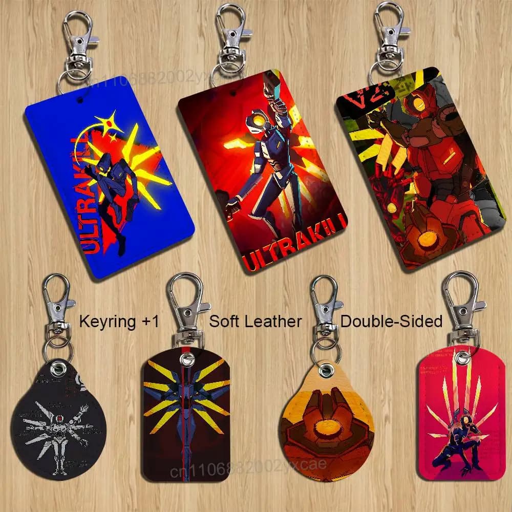 ULTRAKILL Layer 8 keychain with protective case for cards and keys, ideal for safety and as a gift