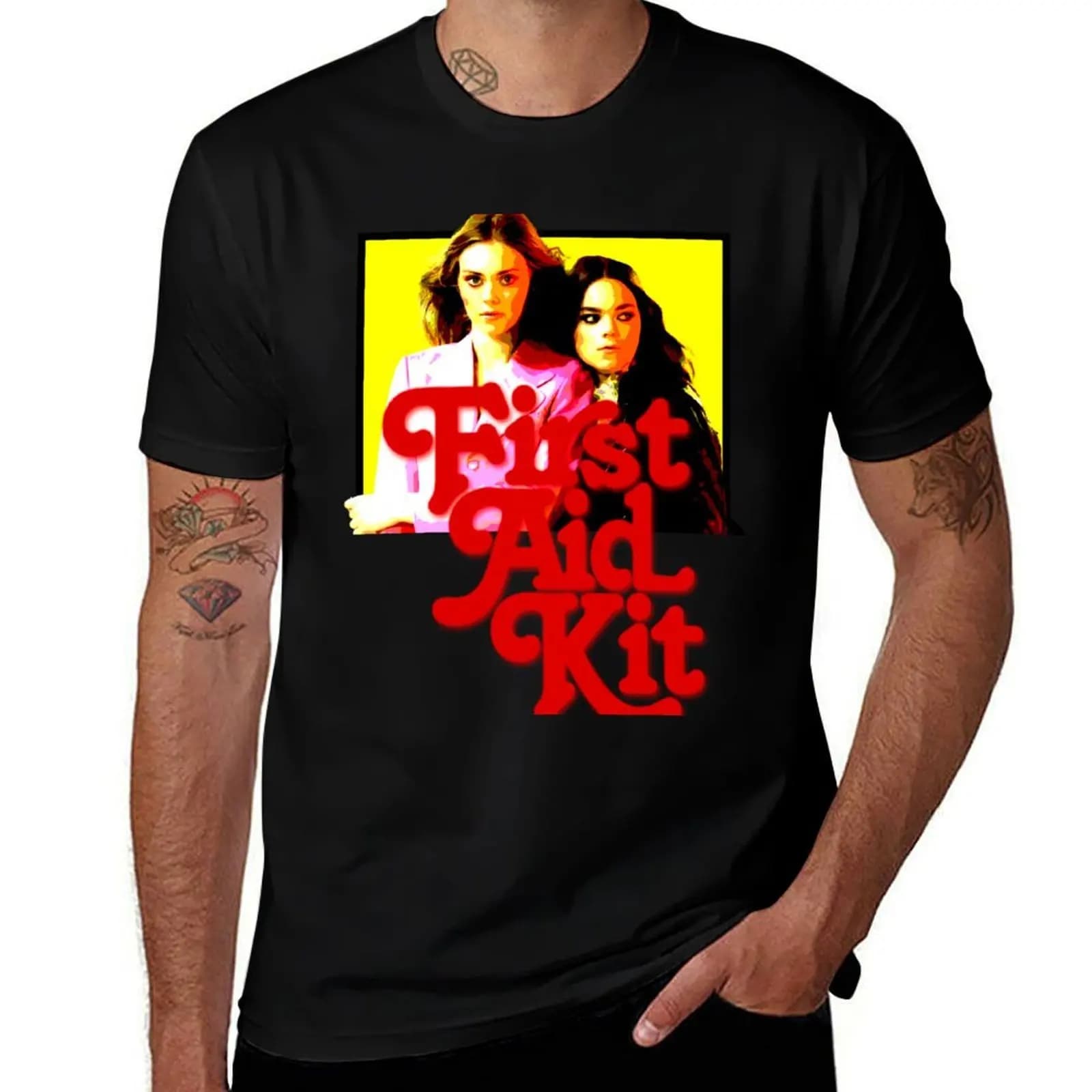First Aid Kit Band-Pop Art T-Shirt Utility Work Short Sleeve Top