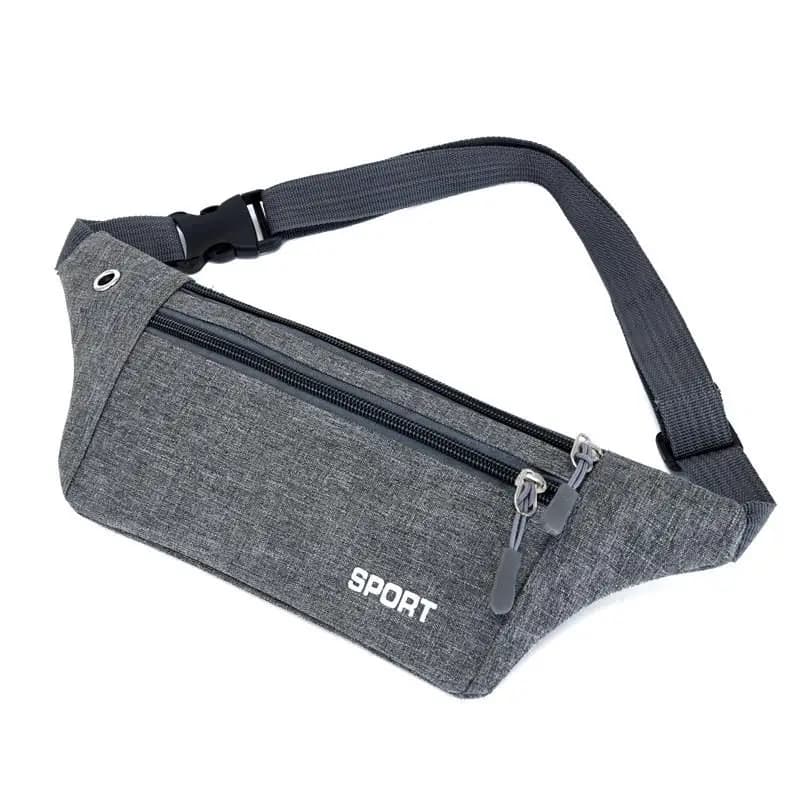 Waterproof Oxford Cloth Running Belt Bag Thin Three-layer Zipper Men's Mobile Phone Waist Bag Sporty Casual Crossbody Bag
