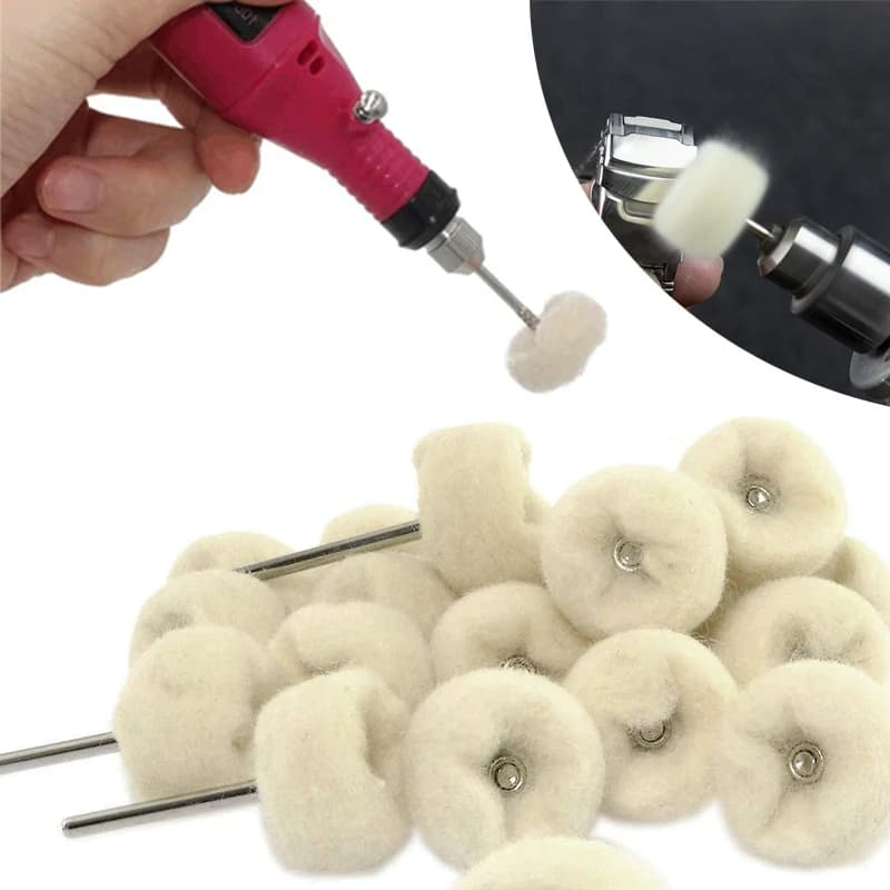 3-10 pezzi mini testa per lucidatura in lana gambo da 3 mm ruota per lucidatura spazzola per lucidatura trapano utensile abrasivo rotante accessori per la pulizia dei dettagli dell'auto