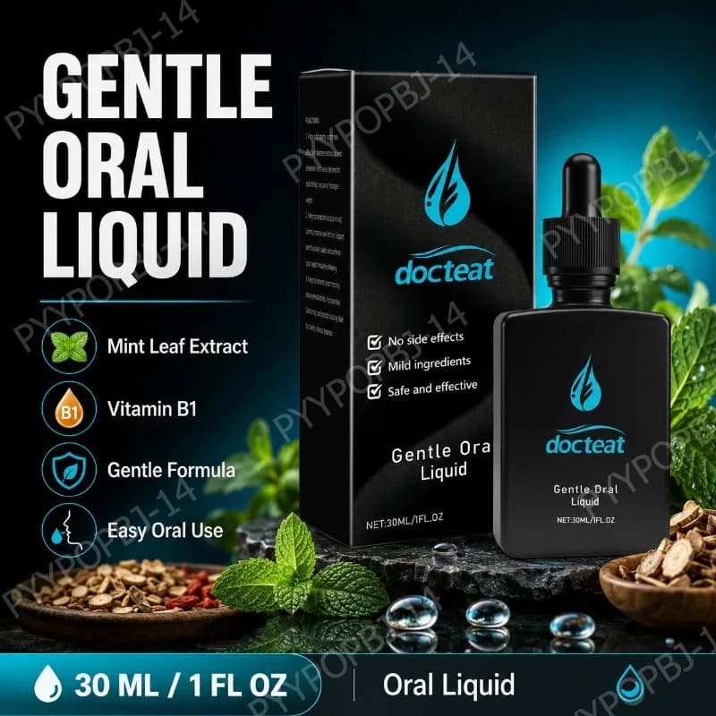 Docteat Oral Drops Delicate with Mint Extract and Vitamin B1, Daily Support for Vegetal Base Wellness, Natural Cooling 30ml