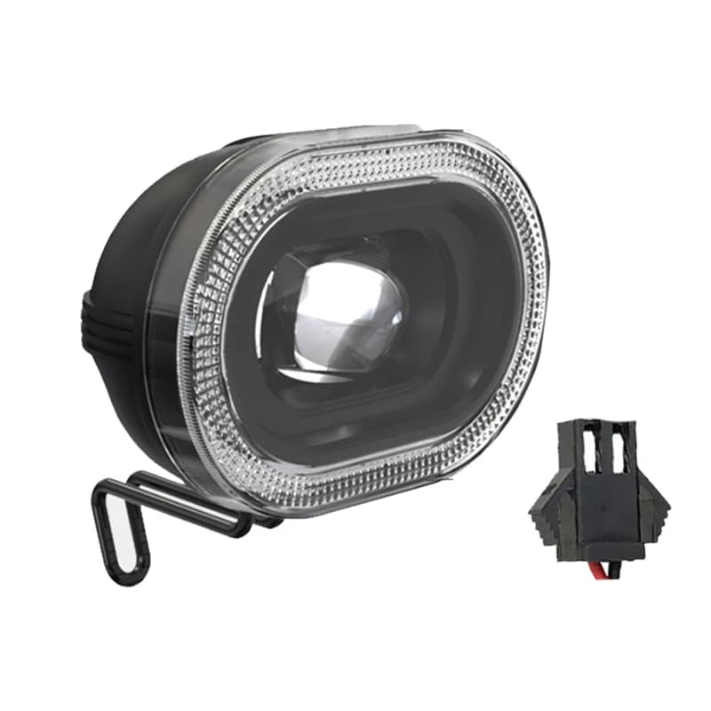 ABJX Nuovo E-Bike LED Faro DC12V-48V Ebike 2 Fili SM Spina Lampada Frontale Luce Per Motoslitta Bici Scooter Accessori Moto