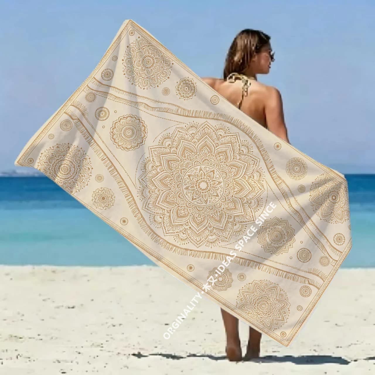 Bohemian Mandala Beach Towel Patterned Sunscreen And Windproof Suitable For Swimming Pool Camping Travel