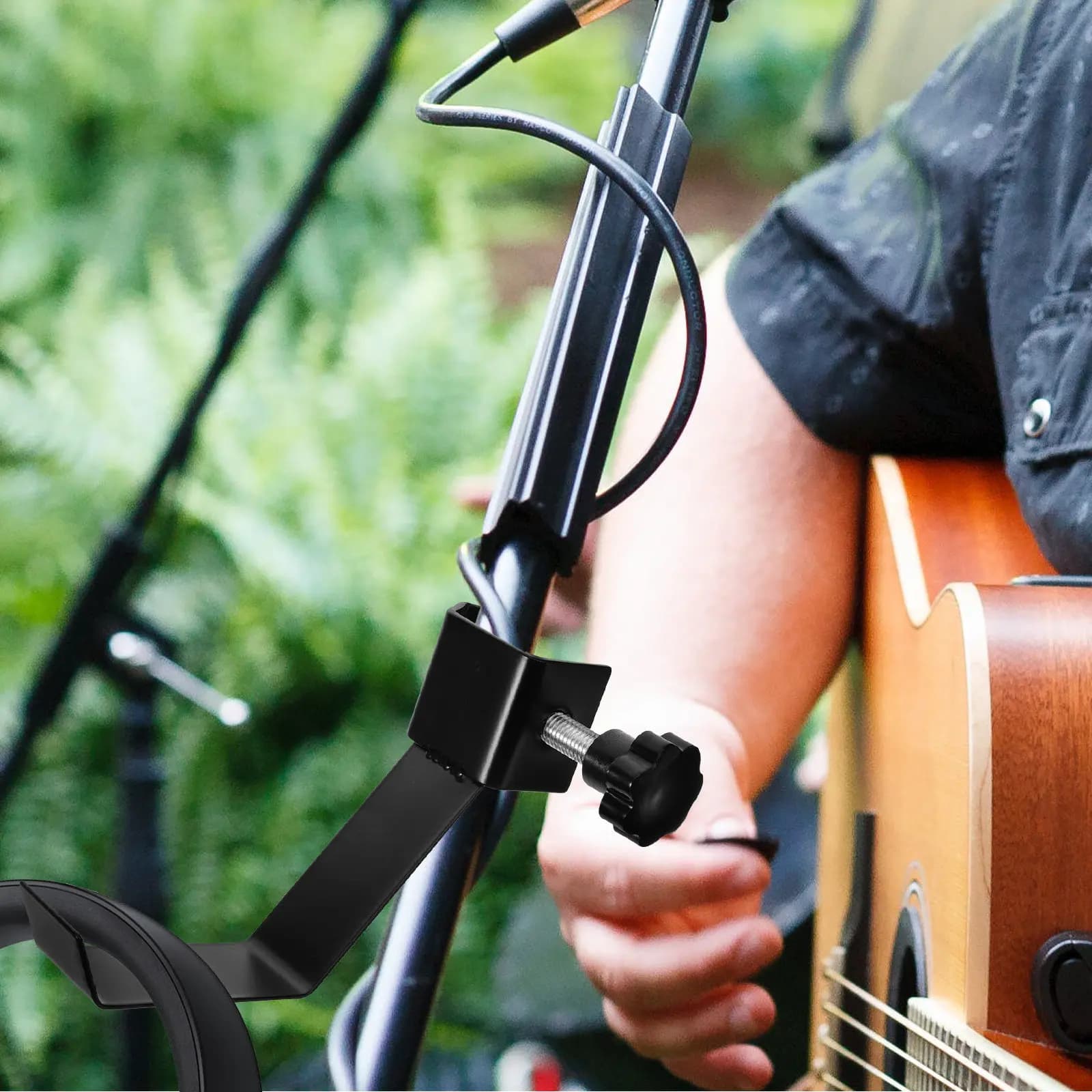 Supporto per Cuffie in Metallo Regolabile, Accessorio per Chitarra, Porta Cuffie per Gaming e Musica