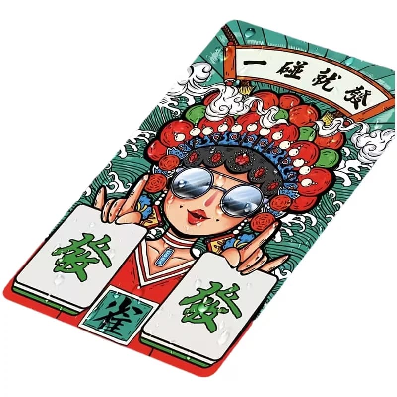 Set di Carte da Gioco Mahjong Cinese Portatile da 144 Pezzi, Include Due Dadi Gioco di carte all'aperto per adulti - Divertente gioco per Natale
