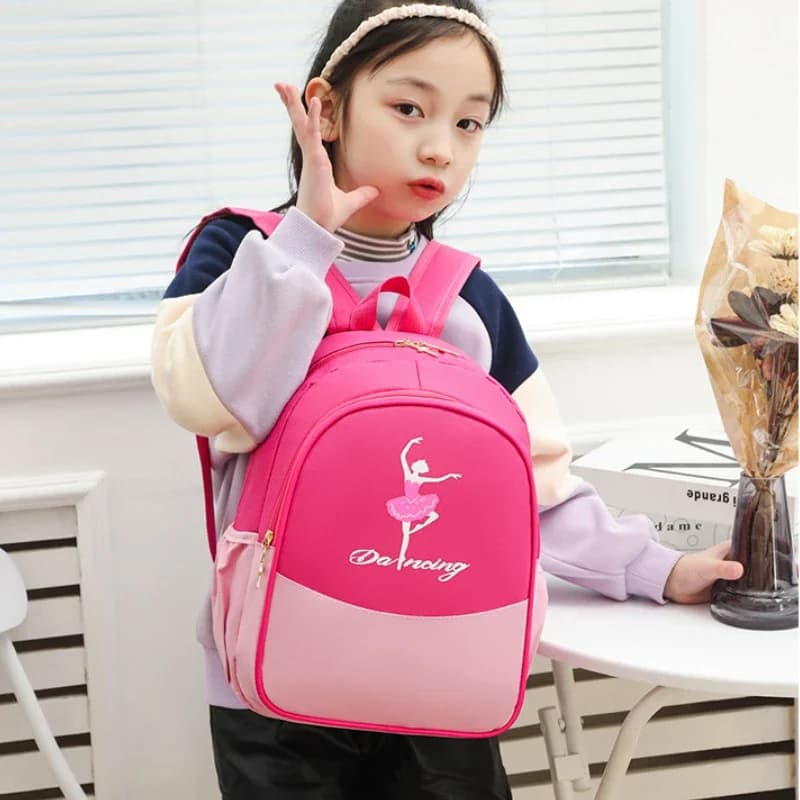Zaino da scuola per ragazze per la moda di ballo Versatile borsa a tracolla per balletto per bambini paillettes zaino per l'asilo per bambini Chic rosa