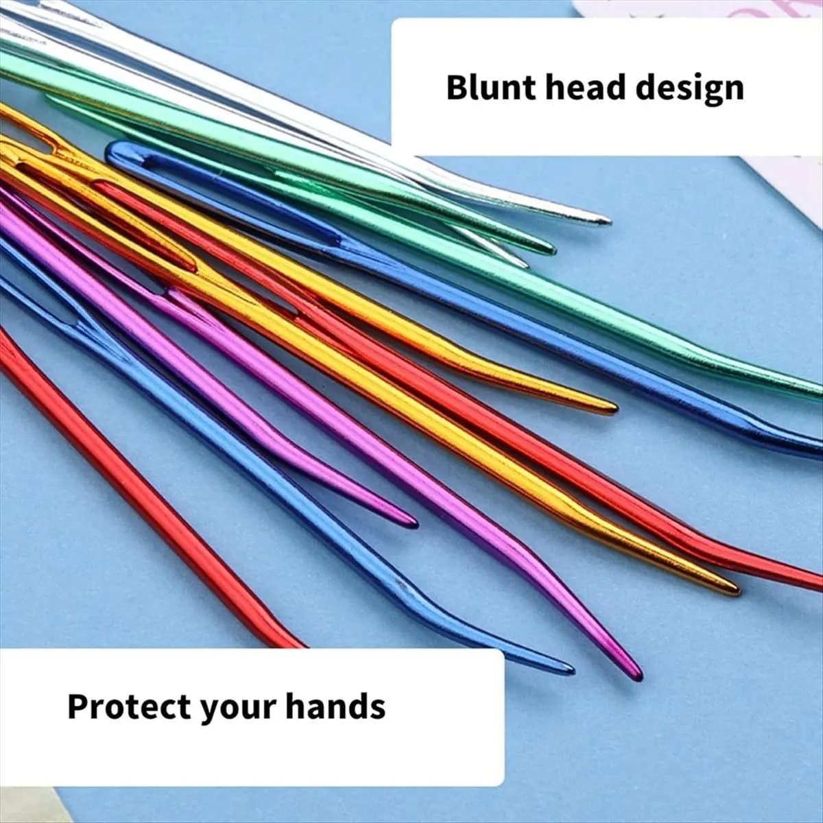 DT38 58Pcs Large Eye Curved Tapestry Needle with Tube for Weaving Craft Large Eye Bent Tip Needle Aluminum Knitting Needle