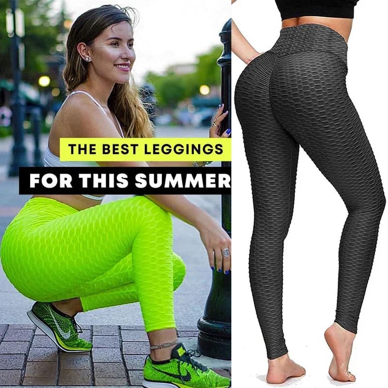 Leggings push up Moda donna Sport Fitness Leggins a vita alta Pantaloni sexy da palestra per allenamento Scrunch per il sollevamento del sedere