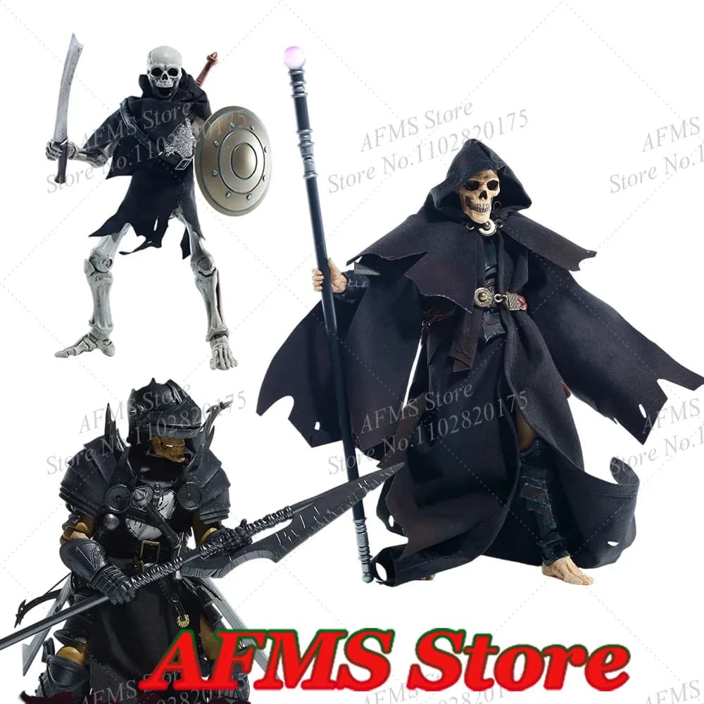 ‌Four Horsemen 1/12 Scale Cloak Skeletal Mage Deathwave Skeleton Trooper Cape Tops Outfit‌ For 6Inch Action Figure Body