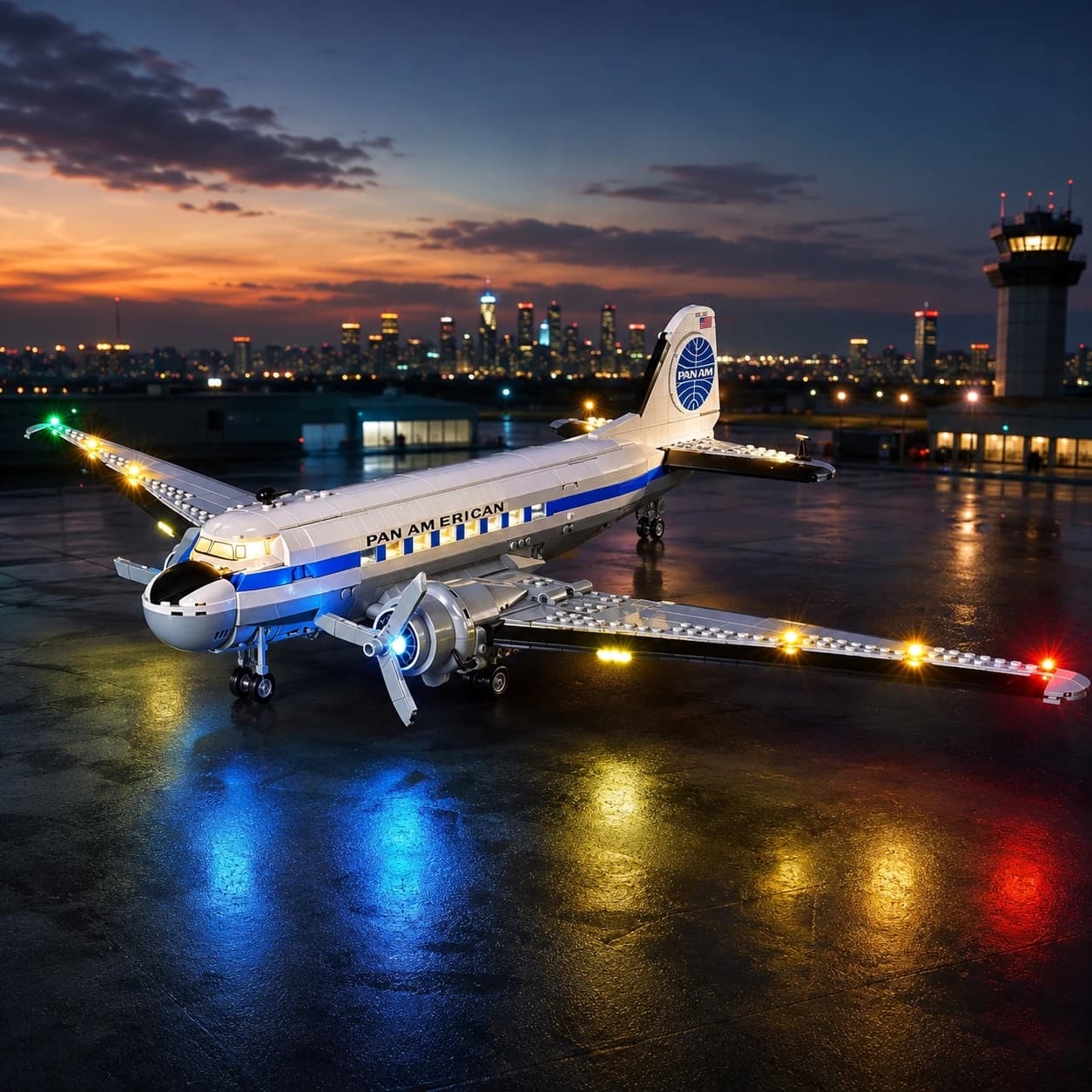 Accessorio luminoso a LED HPROSPER (senza modello) per LEGO 11378-Douglas ™ DC-3 ™ Cablaggio Nascosto di Facile Installazione per Aereo Pan American Airways