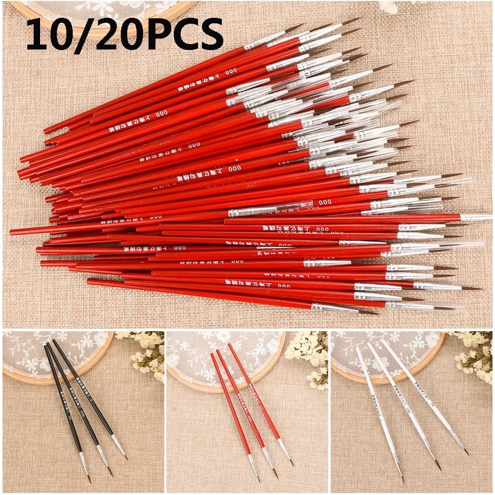 10/20pcs Fine Acrylic Hand Painted Paint Drawing Hook Line Pen Painting Brush