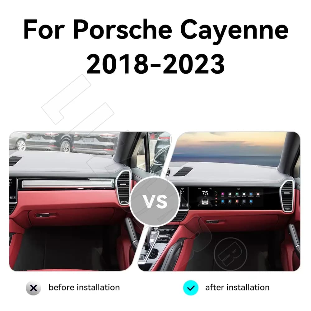 Seamless Upgrade for Porsche Cayenne 2018-2022 Android 13.0 Player Wireless CarPlay GPS Navigation Hi-Fi Audio BT