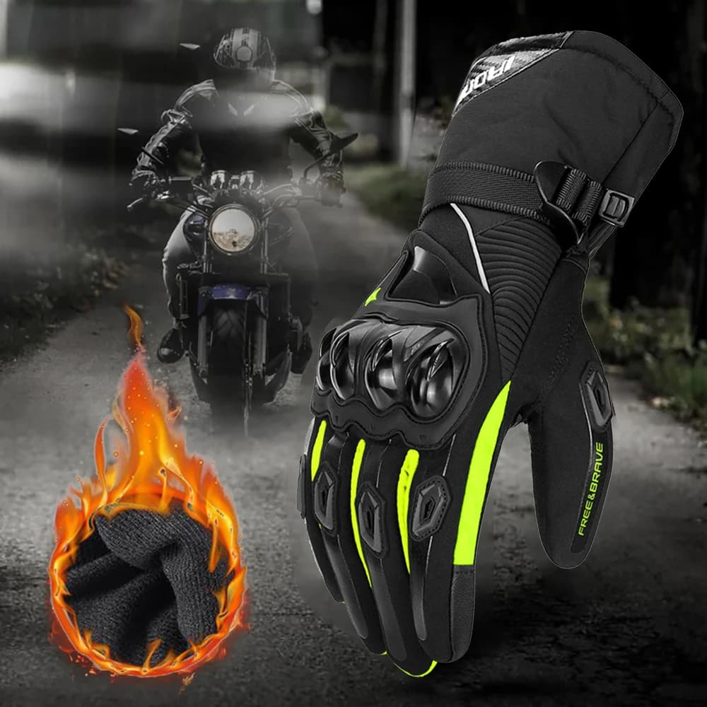 Guanti da moto antivento da uomo Guanti da ciclismo touch screen antigoccia Accessori moto impermeabili Attrezzatura Multicolo