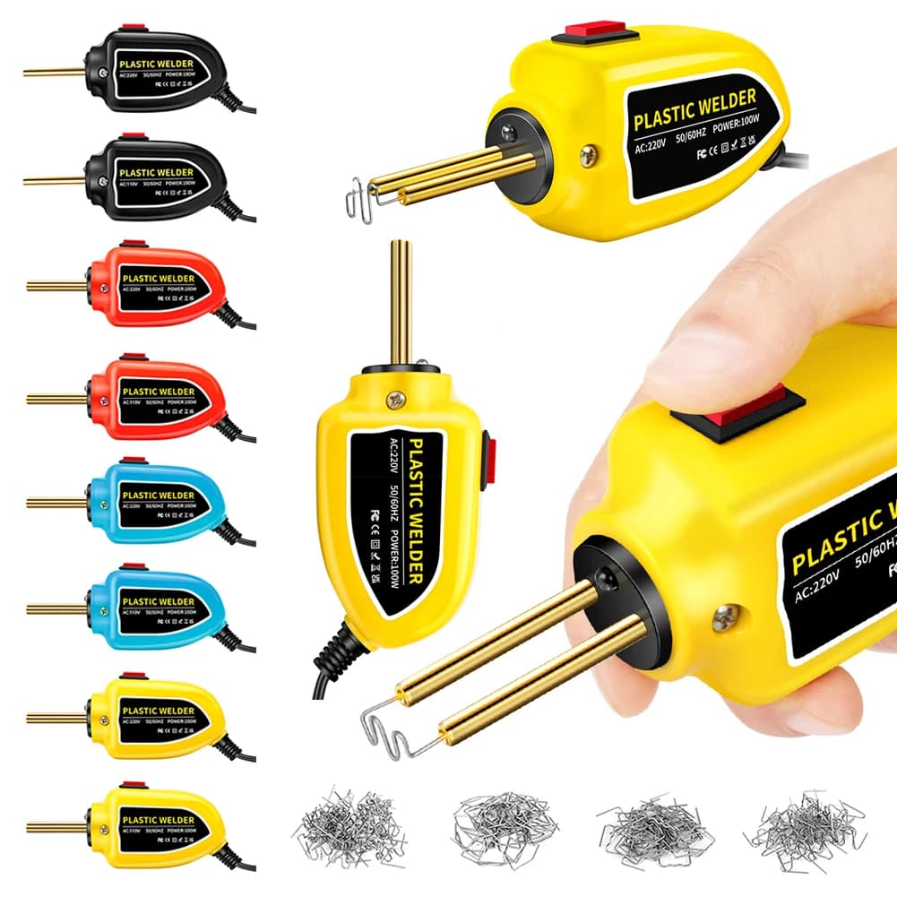 Saldatrice per Plastica 100W con 400 Graffette, Kit di Saldatura a Caldo per Riparazione Paraurti Auto