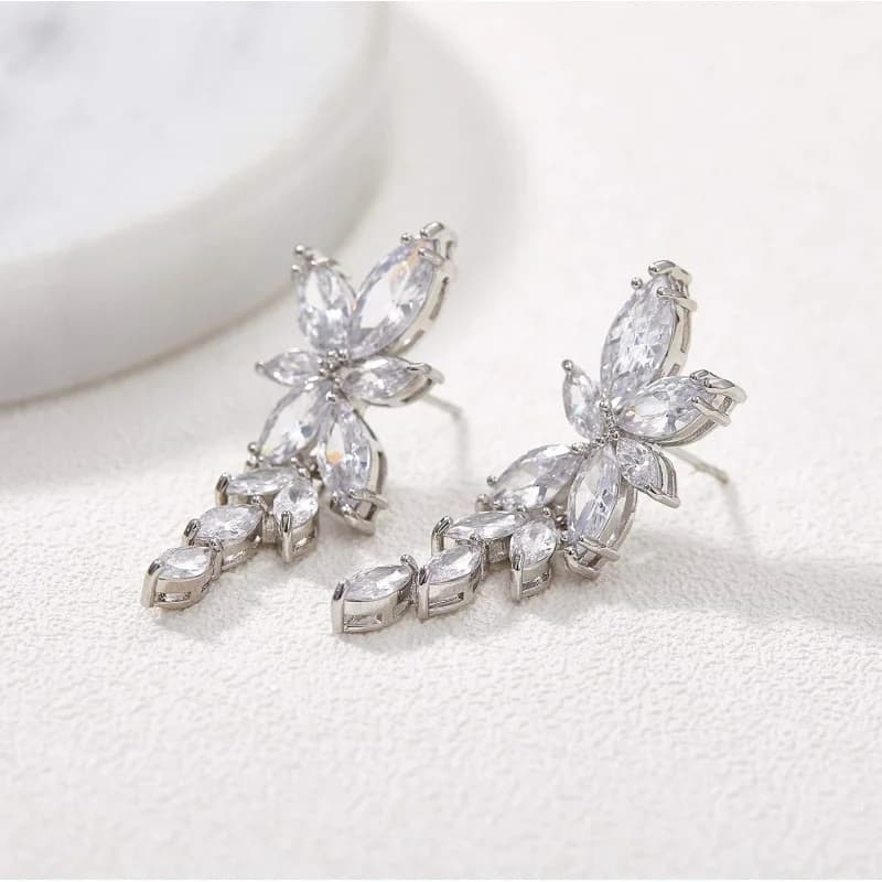Orecchini in argento sterling 925 placcato oro 18 carati con moissanite marquise e diamante coltivato in laboratorio, gioielli personalizzati alla moda.