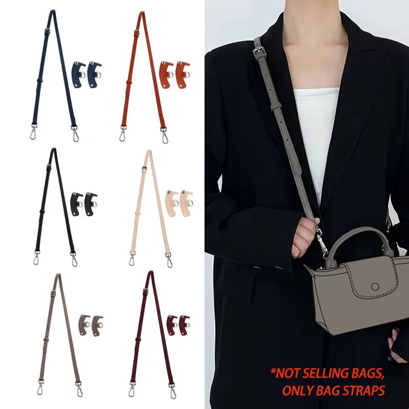 HAVREDELUXE Leather spare shoulder strap for shoulder bag, suitable for mini Longchamp shoulder strap without drilling change