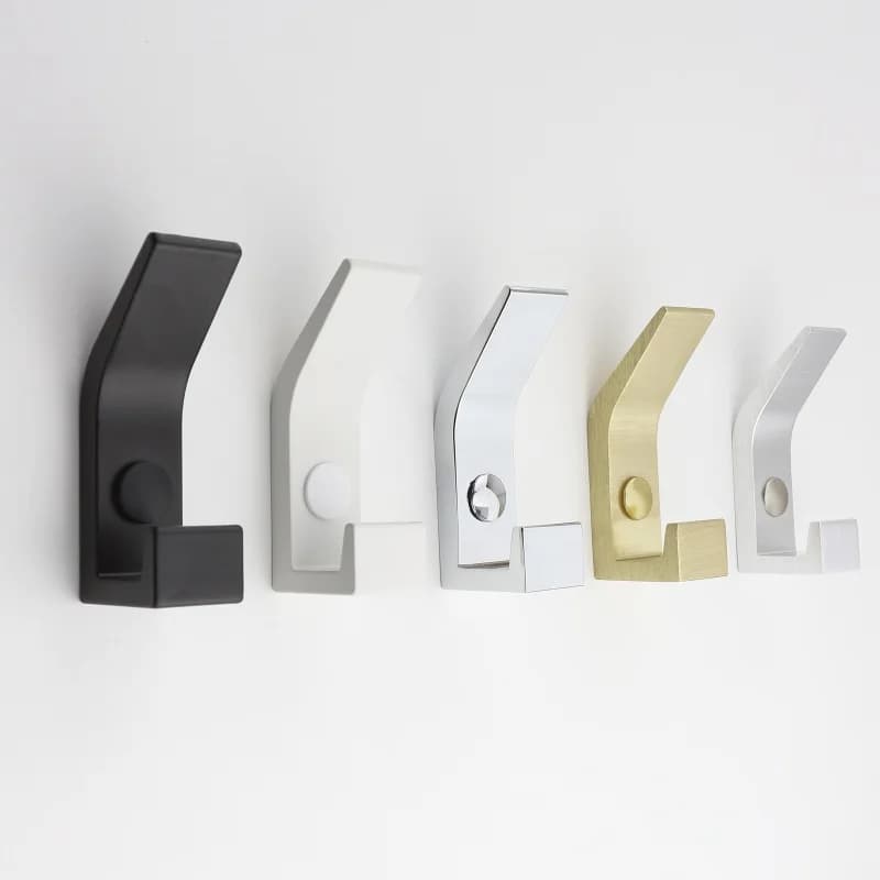 Wall Mounted Hall Hook Brushed Black Gold Chrome Furniture Hook Cloth Hat Hanger