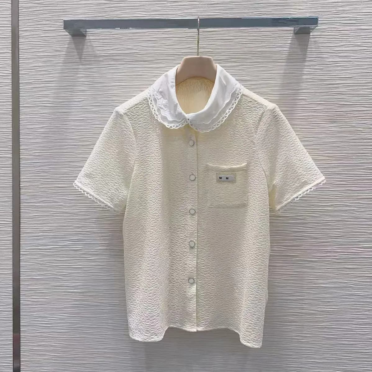 Nuova T-shirt da donna 2026 stile Preppy con colletto a bambola, cardigan estivo a maniche corte, casual, slim, versatile, dolce, top femminile