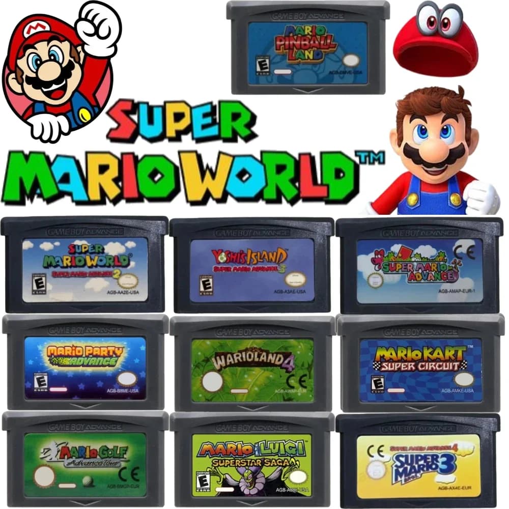 Cartuccia di Gioco GBA 32 Bit USA/EUR Serie Mario per Console Video Game: Super Mario Bros ADVANCE, Wario Land 4, Golf, Mario Kart