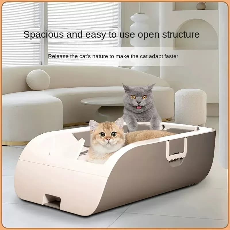 Lettiera Automatica Intelligente per Gatti, Deodorizzazione, Semi-Chiusa, Grande Paletta Elettrica per Escrementi, Toilette, Sterilizzazione