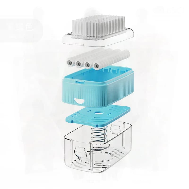 Multifunctional Soap Foaming Box Hands-Free Storage with Laundry Brush PP PS ABS Drain Storage Roller Available in Multiple