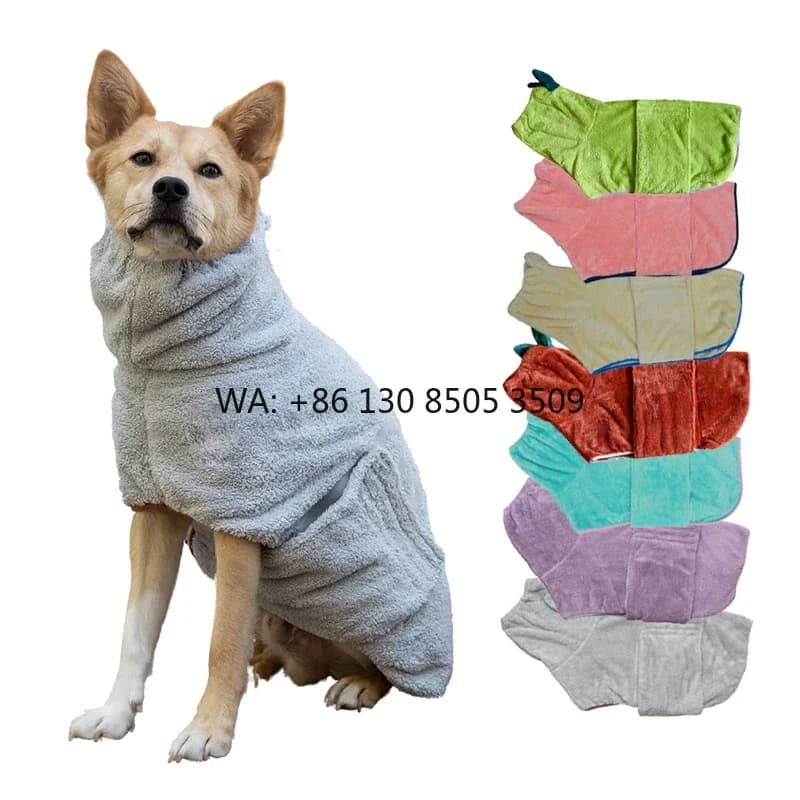 Soft Dry Dog Bathrobe Custom LOGO Pet Drying Coat Drying Luxury Cat Towel Wholesale Microfiber Clothes Vendors Factory