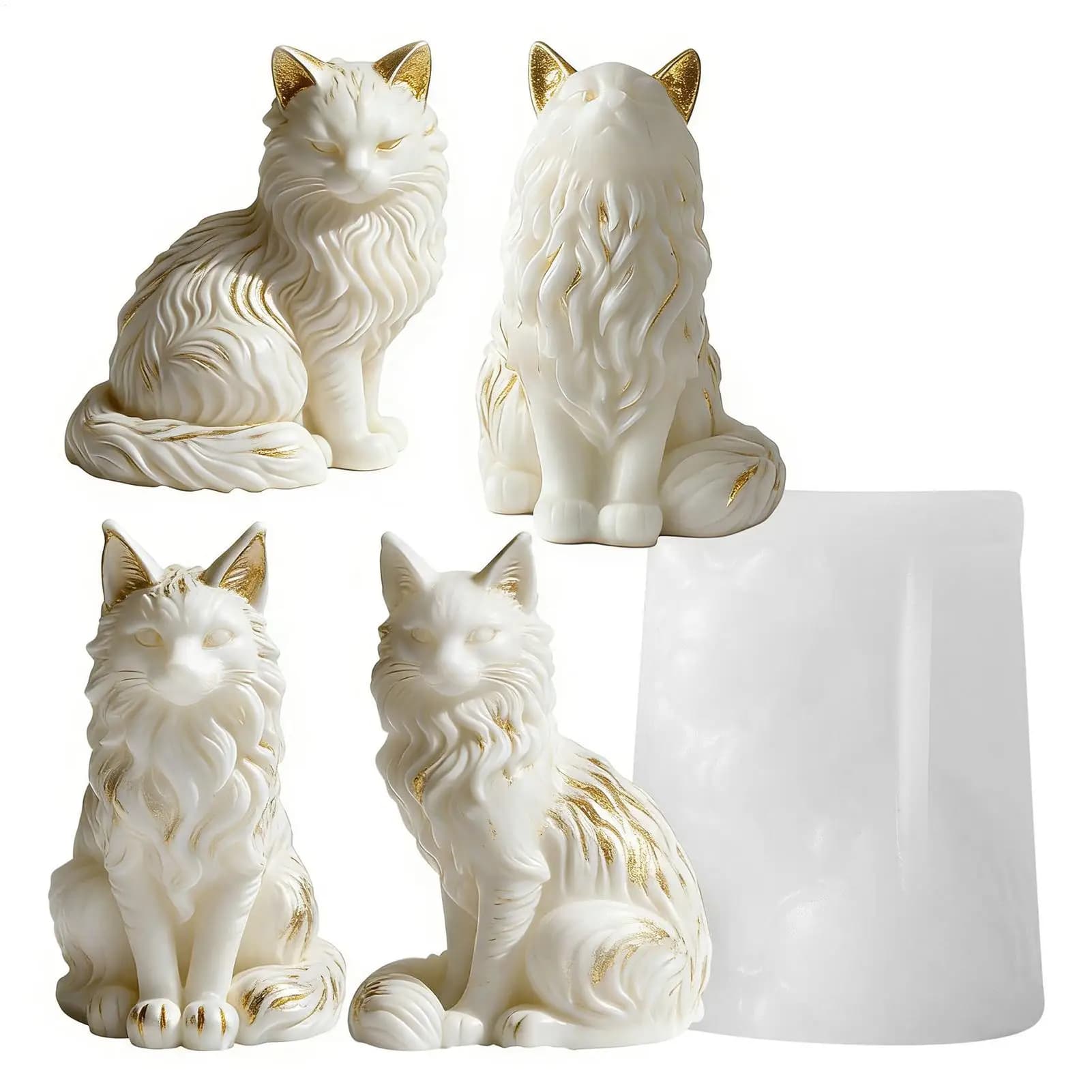 Stampo in Resina a Forma di Gatto | Decorazione in cemento a forma di gatto seduto | Stampo in Resina per Sapone | Per la casa, la stanza, il matrimonio, la festa, la cena, il tavolo