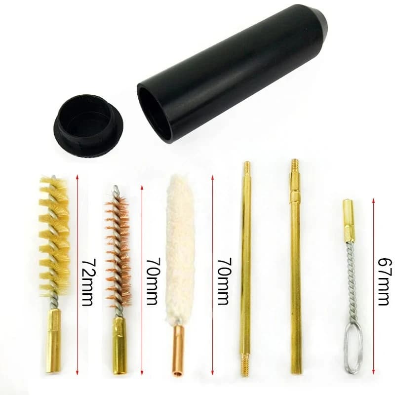 Cleaning Kit 7pcs 9mm Rod Brush Set Portable Handgun Cleaner Shooting Outdoor Cleaning Tools Cleaning Brush Kit