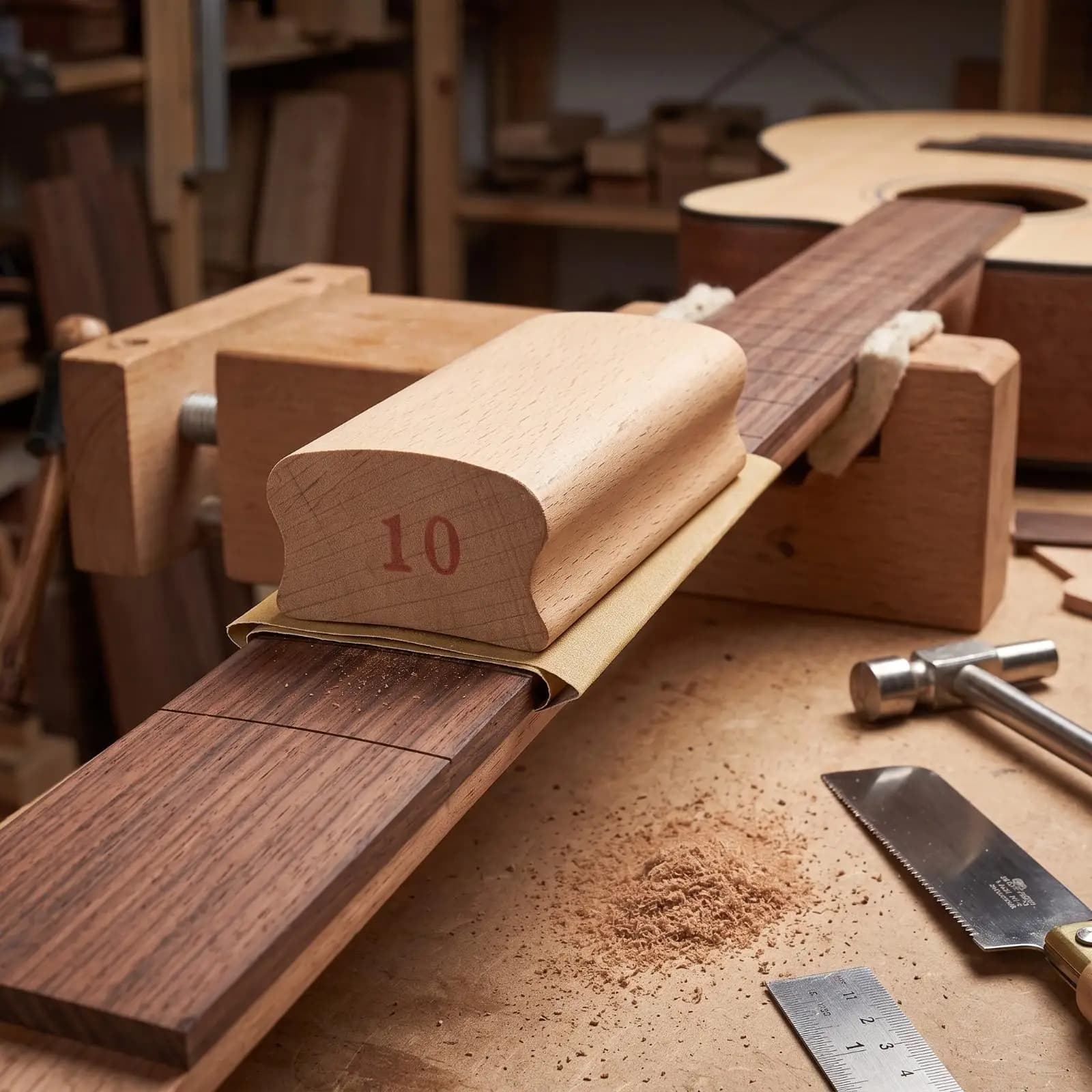 Curved Fret Dressing Block Wood Sanding Tool for Guitar Leveling and Polishing Workshop Repair Maintenance Essential