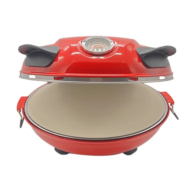 La migliore vendita Forno per pizza elettrico automatico Telo caldo Pietra Forno per pizza rotondo da 12 pollici Creatore portatile
