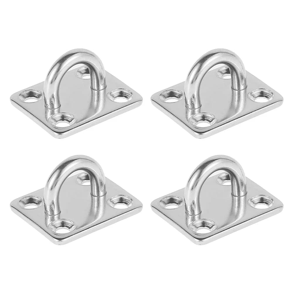 Ganci per occhi quadrati in acciaio inossidabile resistenti premium M8 da 4 pezzi Ganci per hardware marino per piastre da soffitto per attività all'aperto e al coperto