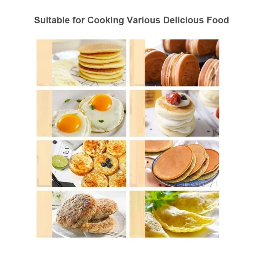 Aluminum Alloy Silicone Mini Pancake Maker 7-Hole Design Black Beige Pink Blue Red Breakfast Griddle Pan Non-Stick