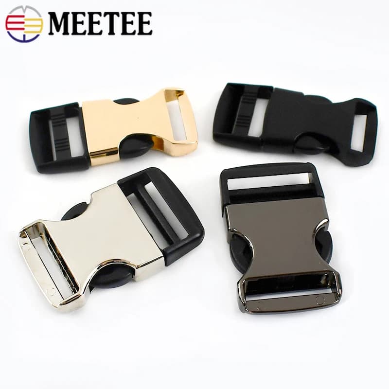 4 pezzi 19/25/32/38mm metallo plastica laterale fibbie a sgancio rapido bagaglio fibbia per cintura vestiti fai da te collare per cani tessitura chiusura accessori