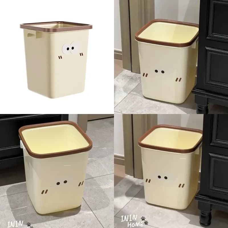 Compact Pedal Bin for Home Bedroom Living Room Large Capacity Waste Basket Modern Small Dustbin