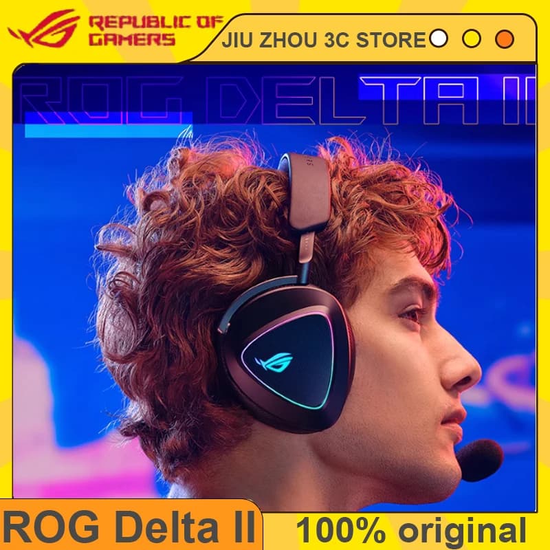 ROG Delta II Bluetooth SpeedNova FPS gaming headphones with noise cancelation DuaFlow AuraSync RGB Esport Custom