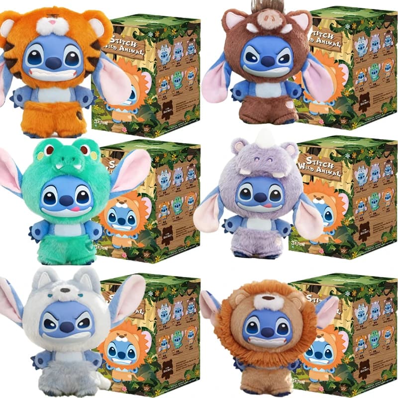 OFFERTA SPECIALE: Serie Stitch Animali Selvatici, Scatola Misteriosa in Vinile, Ciondolo, Simpatica Bambola di Peluche, Giocattolo Sorpresa per Bambini, Regalo di Compleanno
