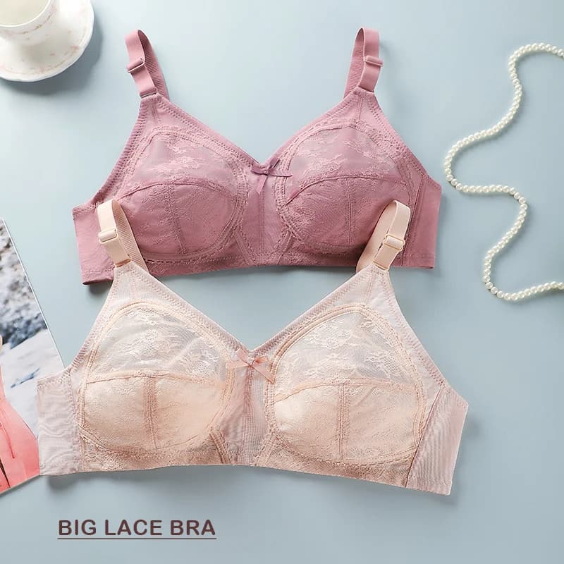 Reggiseno grande in pizzo da donna Reggiseni push up trasparenti ultrasottili sfoderati Intimo moda sexy senza fili 34-46 Reggiseni grandi