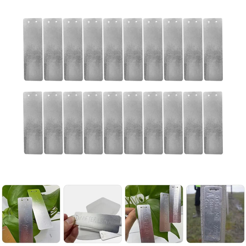 20 Etichette in Alluminio Antiruggine per Piante, Targhette Metalliche per Giardino, Serra, Vasi di Fiori, Identificatori per Piante