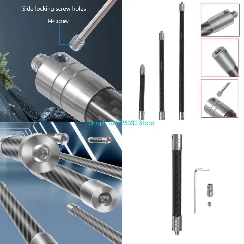 P5EA Asta per fotocamera in fibra carbonio Asta filettata in acciaio inossidabile Sicurezza 1/4 pollice