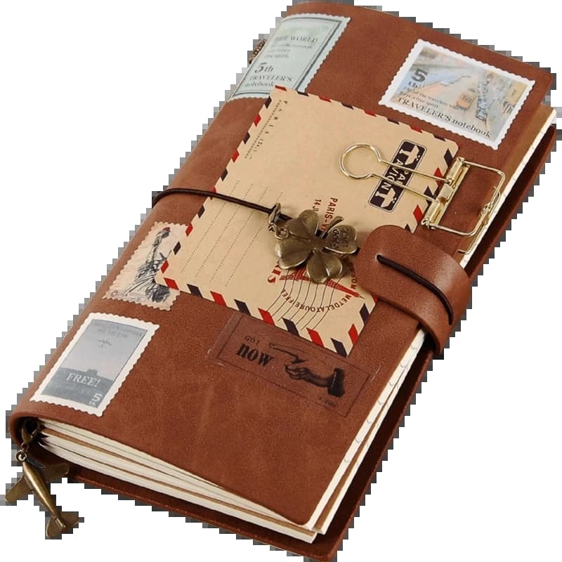 Retro Travelers Notebook A5 Leather Journal Book Grid Kraft Blank Notebooks Portable Diary Travel Book For Travellers