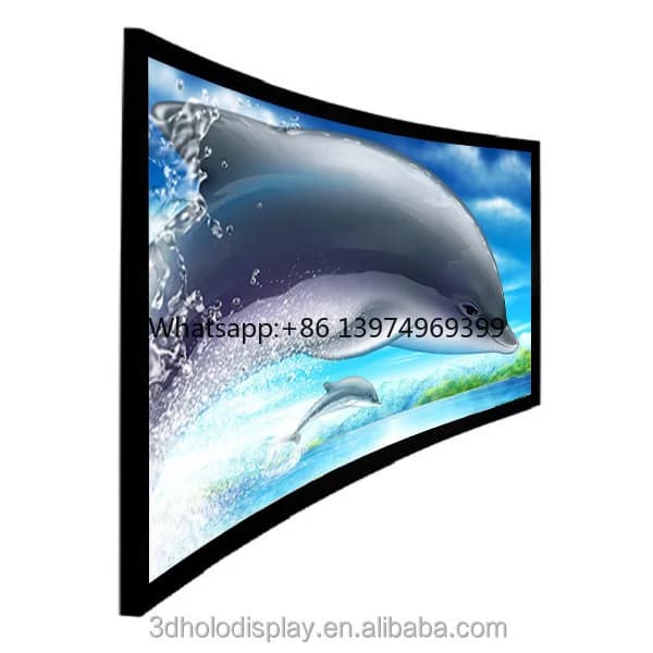 200-Inch 3D Curved Fixed Frame Projector Screen 16:9 Format for Optimal Curved Projection