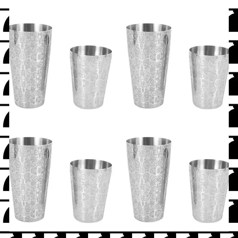 A44U 4X Cocktail Shaker Boston Shaker Barra De Ferramentas Design creativo per incisione Boston Cocktail Shaker Set di latta