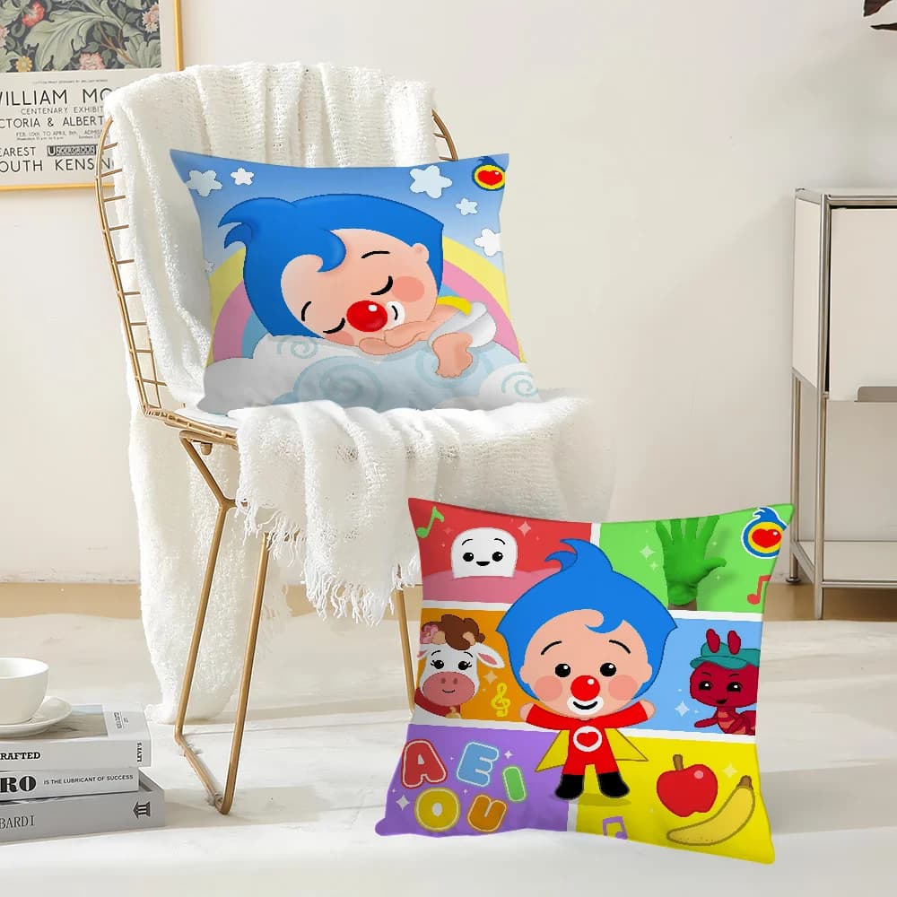 Simpatico cartone animato P-Plim P-Plim Federa Cuscini da ufficio adatti per divano, auto, camera da letto, fodera per cuscino decorativa
